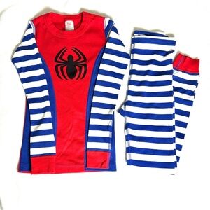 Hanna Andersson Marvel Spider-Man Blue Striped Organic Pajama Jet. Size 8.